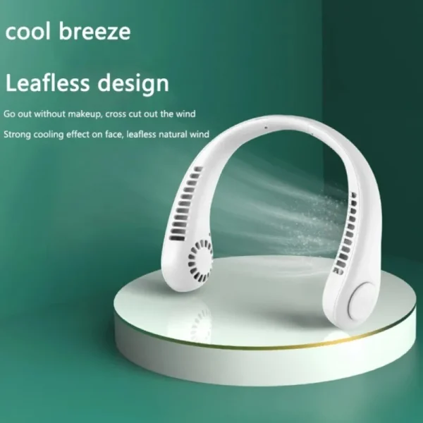 Bladeless Hanging Neck Fan, Portable USB Rechargeable Cooler Fan With 5 Wind Speeds And Digital Display, Super Technology & Bladeless Design For Outdoor Sports Use