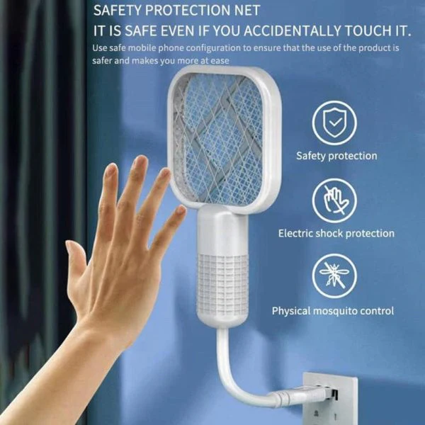 Mini Usb Electric Mosquito Racket, Rechargeable Summer Fly Swatters Trap, Mosquito Swatter Uv Light Sharp Sparking